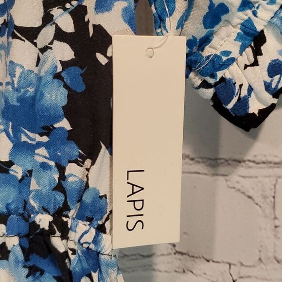 Lapis blue and white floral midi dress NWT - Picture 4 of 12